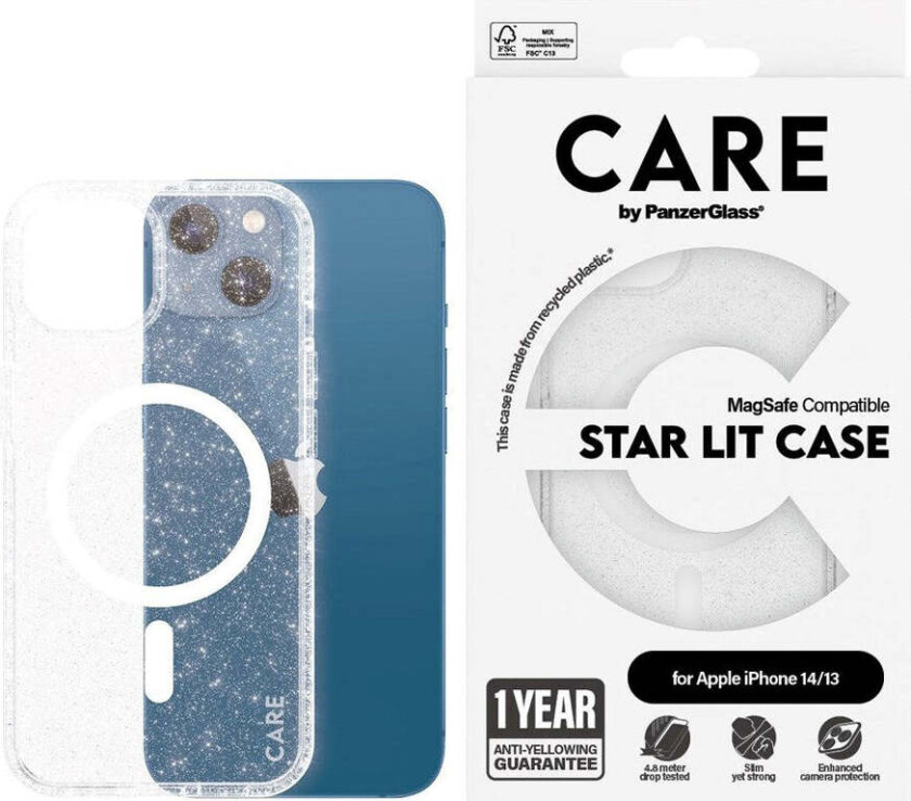 CARE by PanzerGlass iPhone 13 / 14 FLAGSHIP Urban Combat-deksel - MagSafe Kompatibel - Star Lit / White