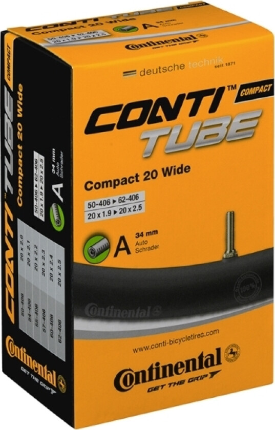 Compact Tube Wide Hermetic Plus 20 X 2,0 - 2,4 (50-62X406) Schrader 40 Mm