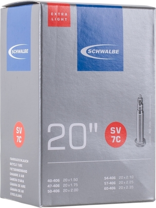 Bilde av Sv7c Extra Light 20'' X 1,6 - 2,4 (40-60X406) Presta (Removable Core) 40 Mm