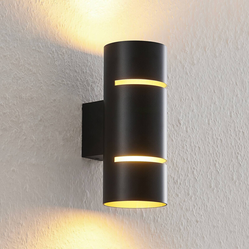 Deora LED-vegglampe, rund, svart kobber