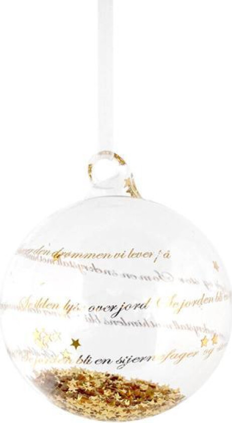 Julekule Se ilden lyse liten 8 cm gull