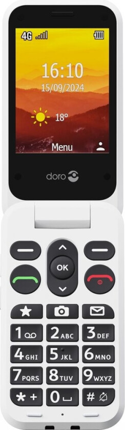 Leva L30 4G, Telefon Med Stor Knapp, Rød-Hvit (380591)