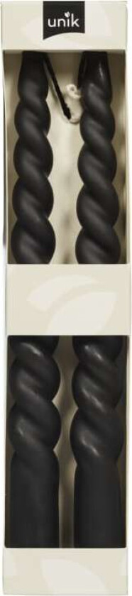 Tvinnede Lys Sort 24cm 2stk