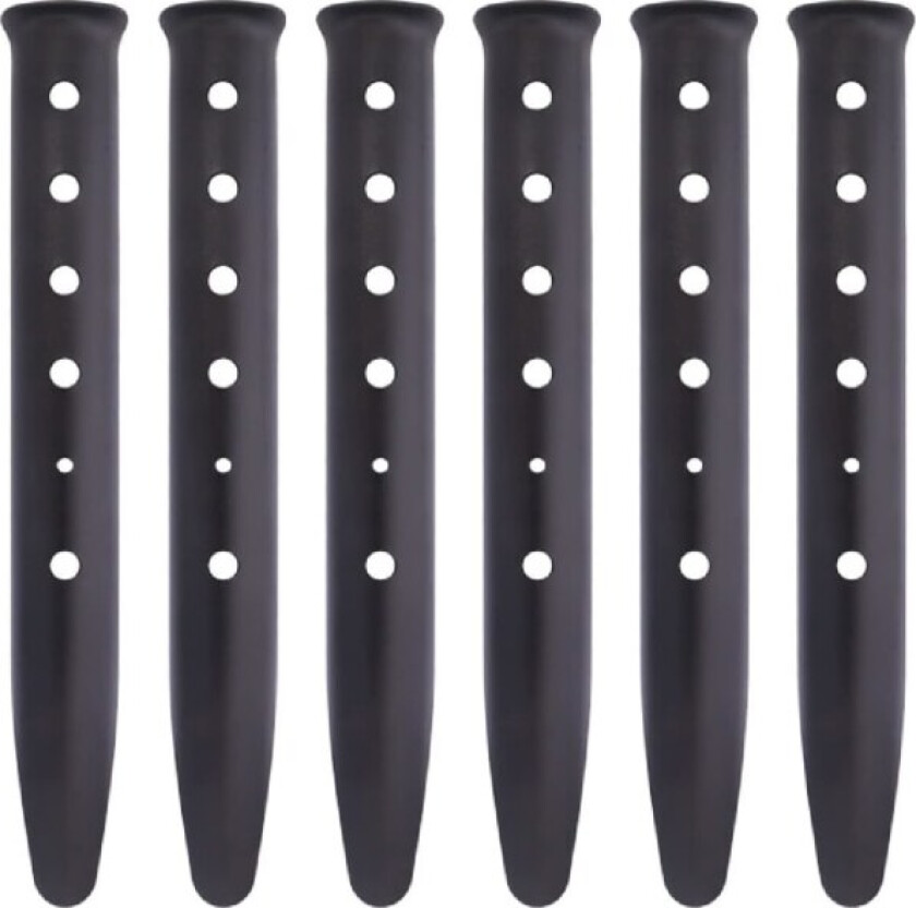 6 stk teltplugger Metall Heavy Duty Sandplugger Snøtelt Plugger U-formet Campingplugger Aluminium Jordplugger Teltspikre for Camping Piknik Strand Black