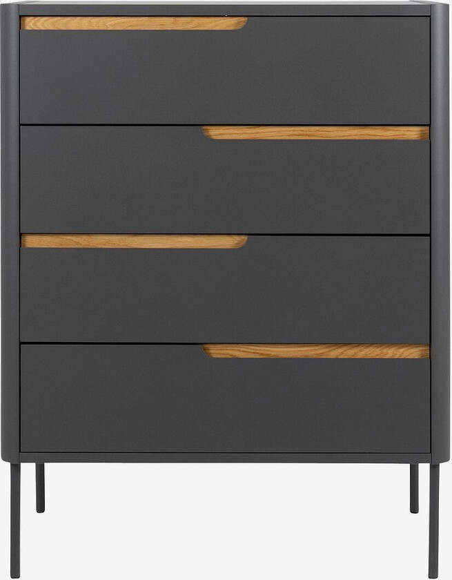 KOMMODE SWITCH 4 Skuffer, Grå