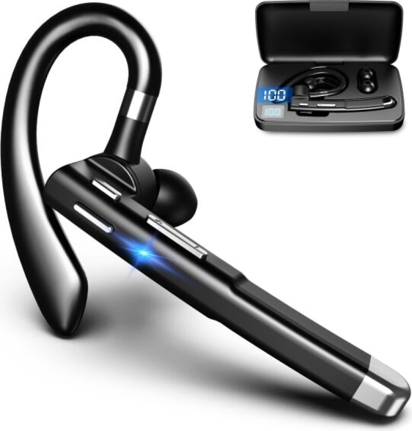 Bluetooth-hodetelefoner med mikrofon, In-Ear Handsfree-hodetelefoner Kompatibel med iPhone Android Smarttelefoner og nettbrett