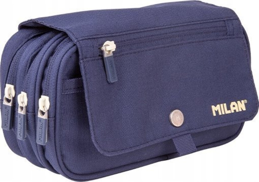 Teka Pennal 3-Roms Pennal Med Klaff 1918 Blå Milan