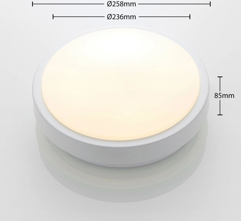 Camille LED-sensor-taklampe Ø26cm hvit