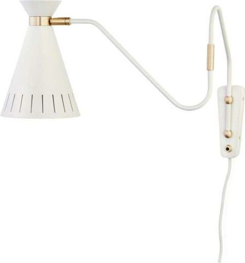 Cone vegglampe Warm white, messingdetaljer