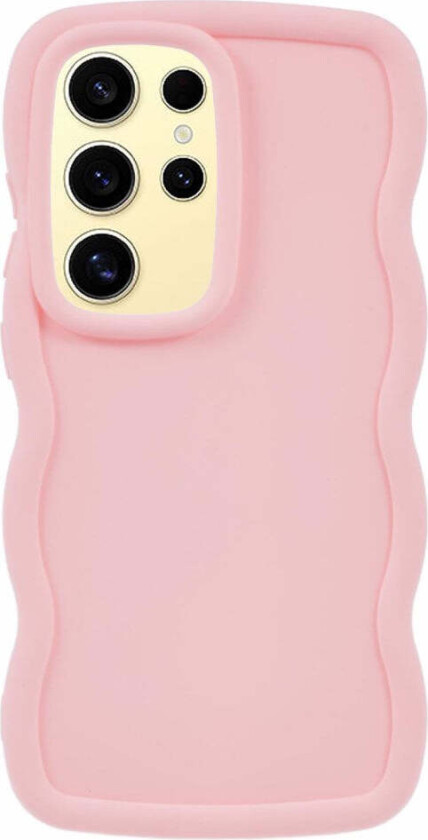 Samsung Galaxy S25 Ultra Fleksibelt Plastdeksel med Bølget Design - Rosa