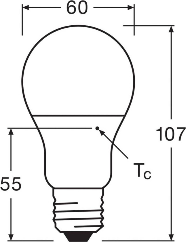 OSRAM LED-pære opal E27 8W 827 6-pakning
