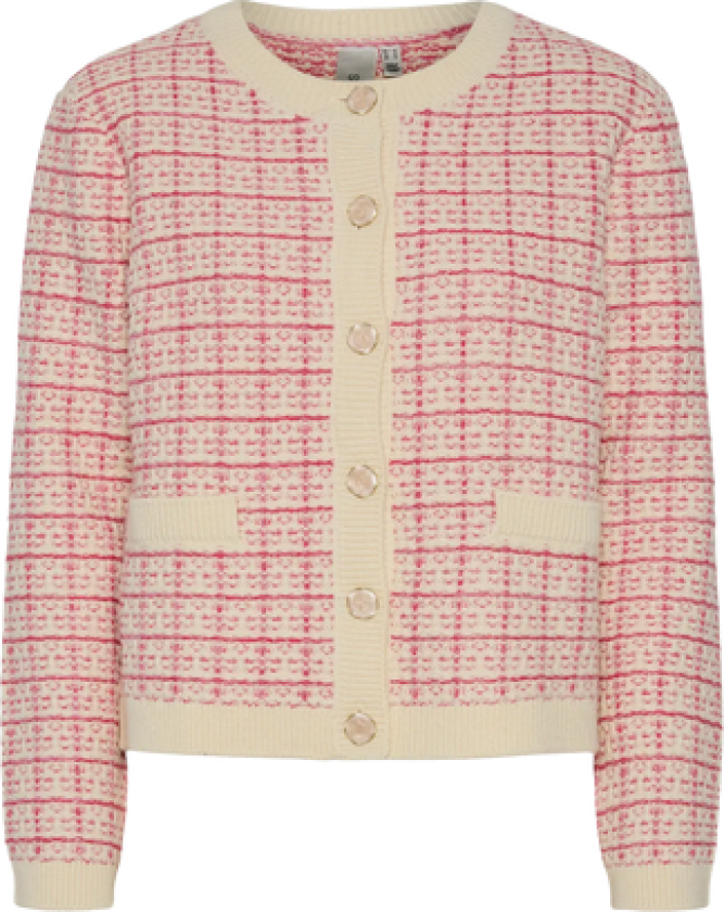 Yaslivia Ls Short Knit Cardigan S. - Birch Raspberry Sorbet/Pirouette L