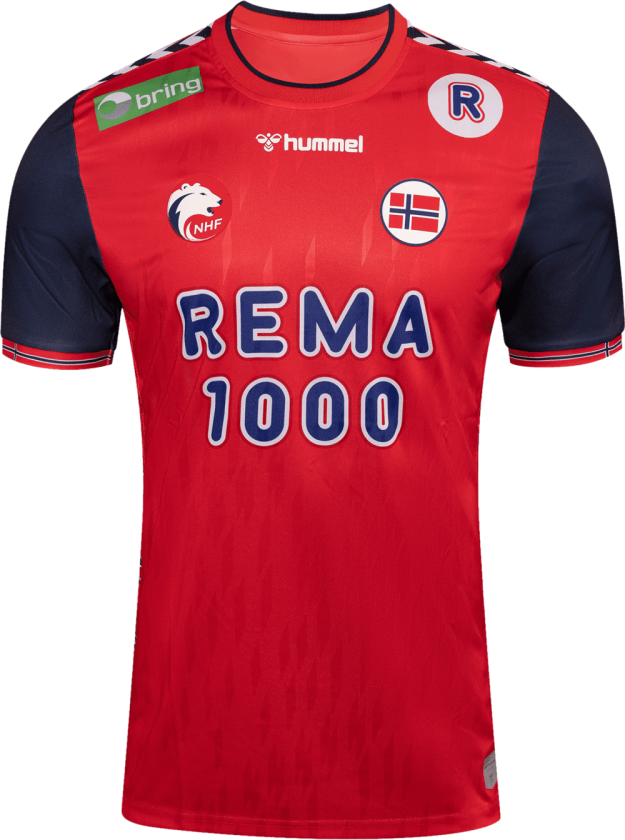 NHF 24 Home Kit Jersey Short Sleeve, håndballdrakt, barn FLAME SCARLET