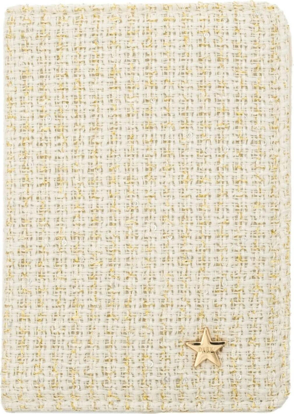 Tweed Passport Cover Off White w/ Gold