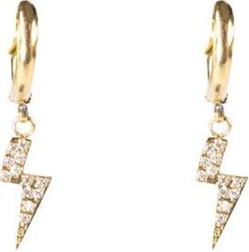 Lightening Hoop W/crystals Gold