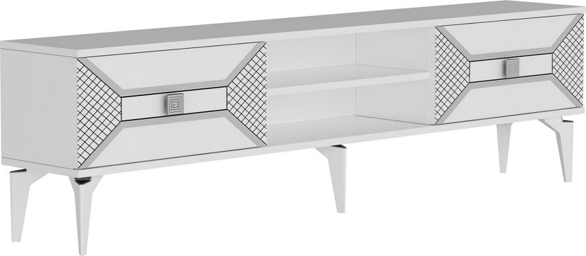 Yumedi TV-benk 150 cm - Hvit/Sølv