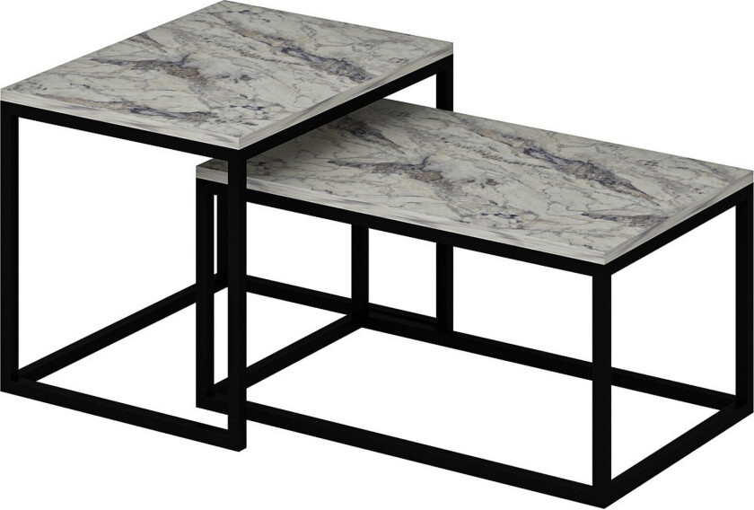 Leka Sofabord 72 cm - Hvit Marmor