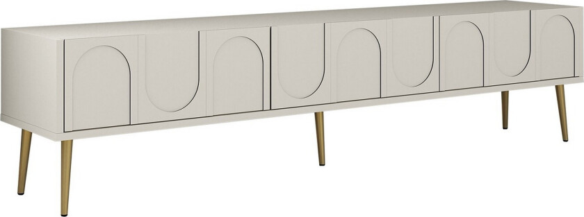 Hazim TV-benk 180 cm - Krem/Gull