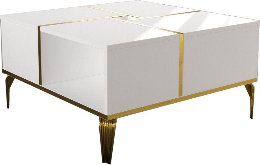 Masaaki Sofabord 72 cm - Hvit/Gull