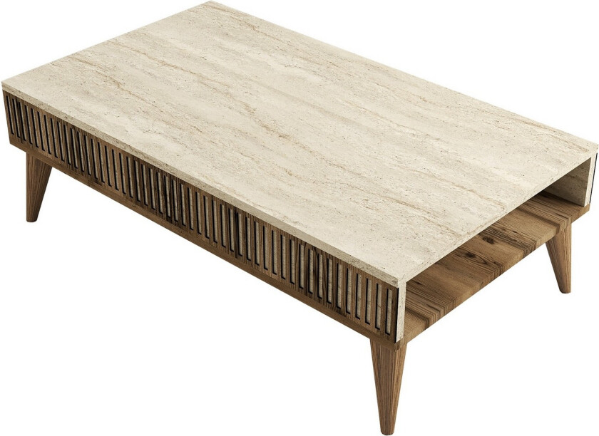 Lissione Sofabord 105 cm - Valnøtt/Beige