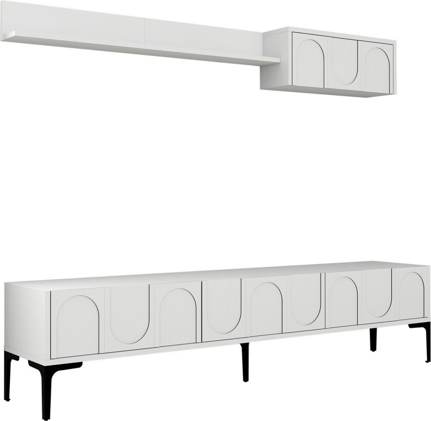 Hazim TV-benk 180 cm - Hvit/Svart