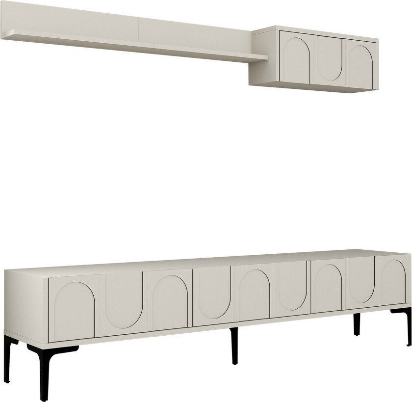 Hazim TV-benk 180 cm - Krem/Svart