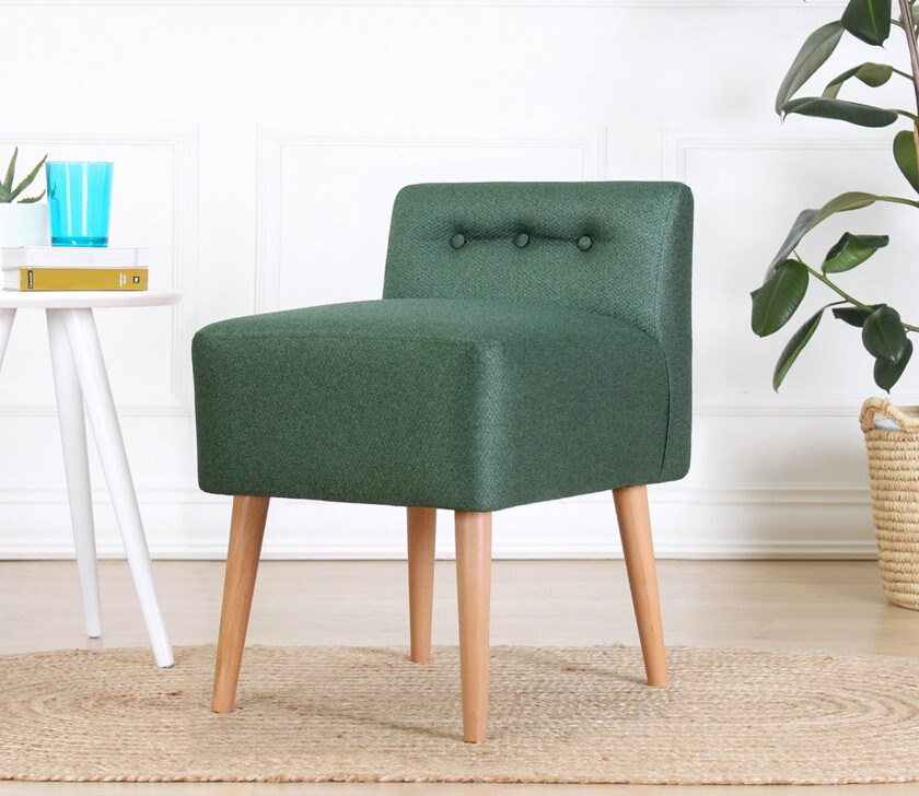 Anaro Sittepuff 43 cm Rektangulær - Mørkegrønn