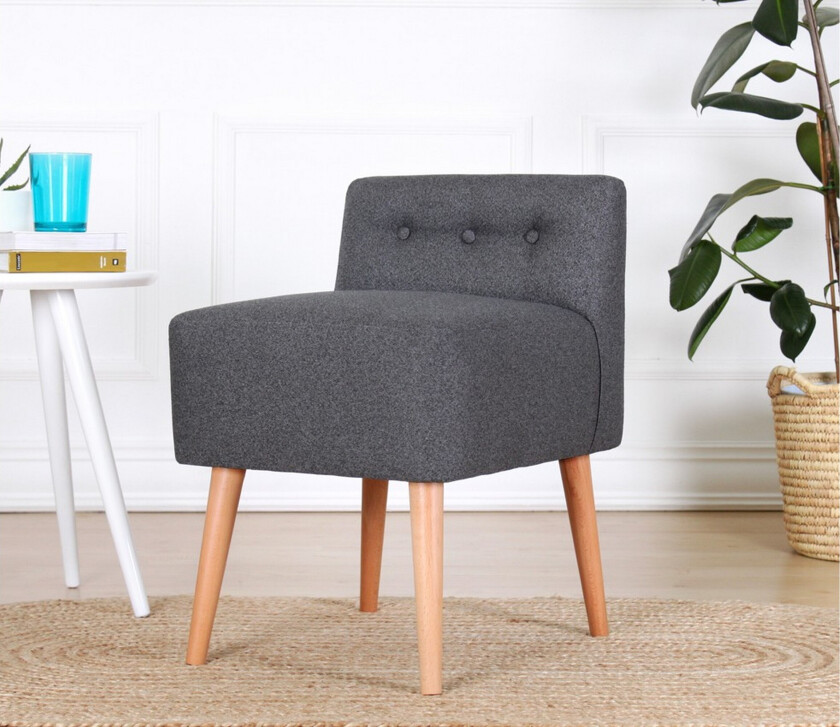 Anaro Sittepuff 43 cm Rektangulær - Grå
