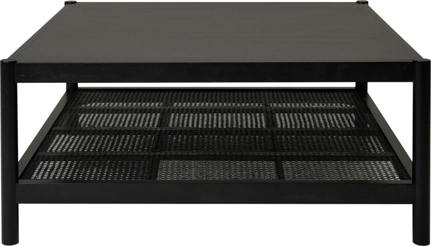 Traunfled Sofabord 90 cm med Oppbevaringshylle - Eik/Rotting/Svart