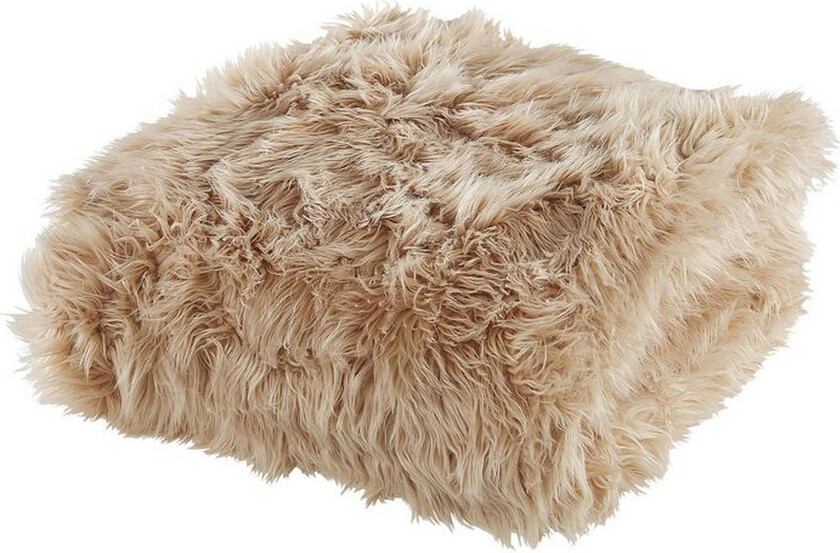 Pledd 200 x 220 cm lysebrun DELICE - Brun