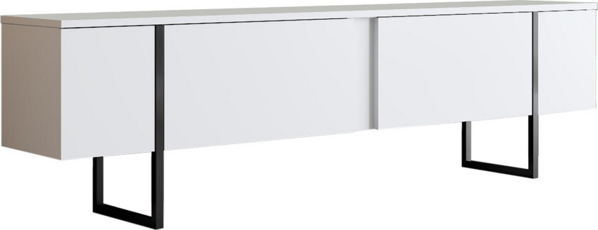 Luxe TV-benk 180x50 cm Hvit/Svart - Hanah Home