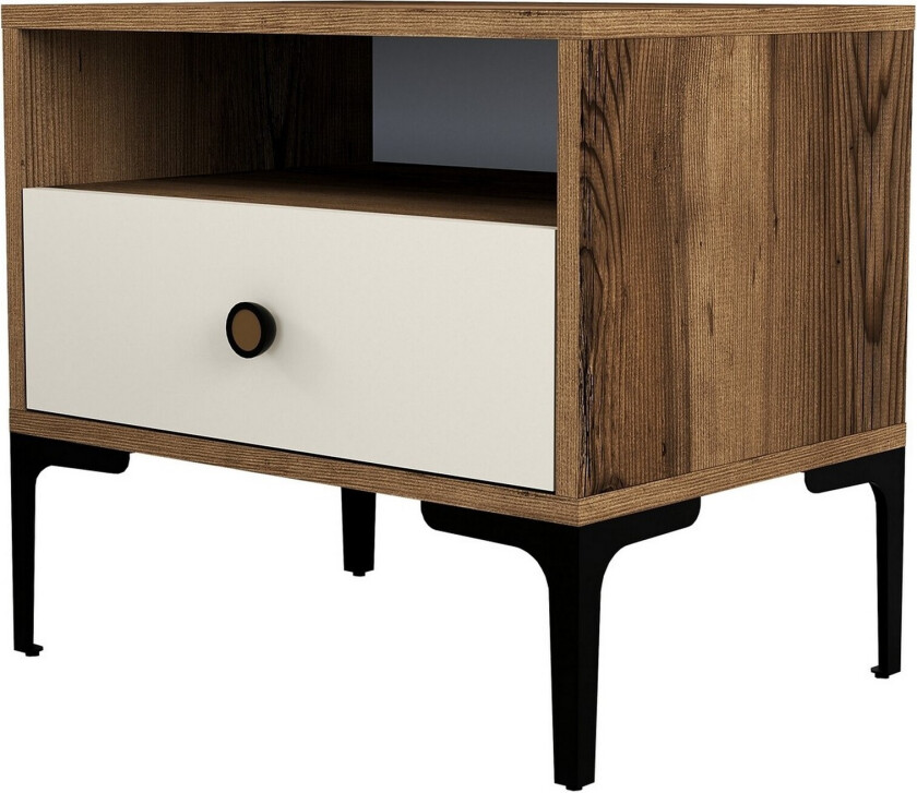 Ameias Nattbord 56x40 cm Brun/Beige - Hanah Home