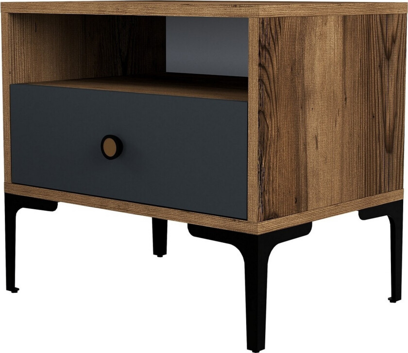 Ameias Nattbord 56x40 cm Brun/Antrasitt - Hanah Home