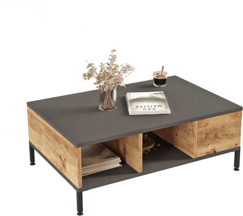 Kaushar Salongbord 90x60 cm Mørkeblå/Svart - Hanah Home