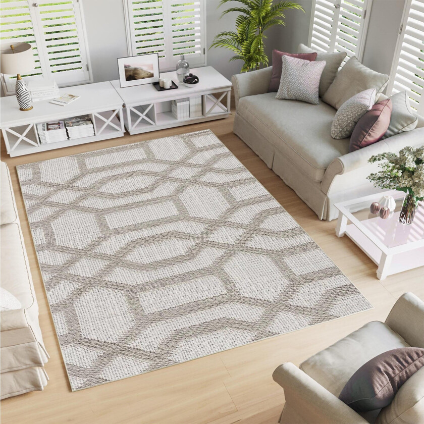 Maltina Bomullsteppe 80x120 cm Rektangulær - Grå