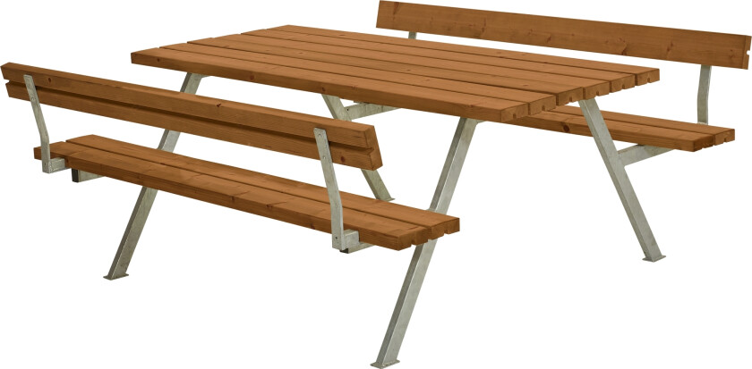 PLUS Alpha Benkesett med 2 Ryggstøtter 177 cm Grunnmalt Teak