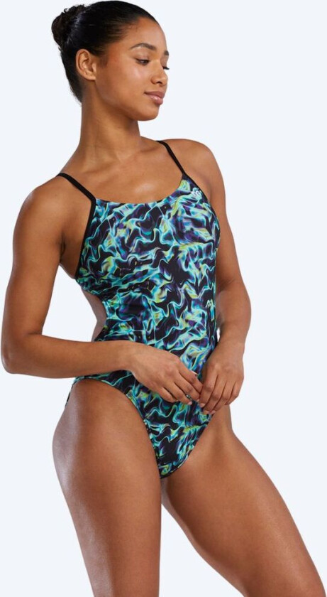 badedrakt til damer - Durafast Energia Cutoutfit - Grønn/blå