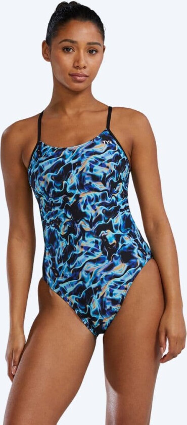 badedrakt til damer - Durafast Energia Cutoutfit - Blå/grønn