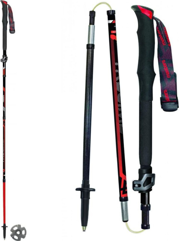 Trecime Tour Trekking Pole, Alu-Black-Red, 130-135