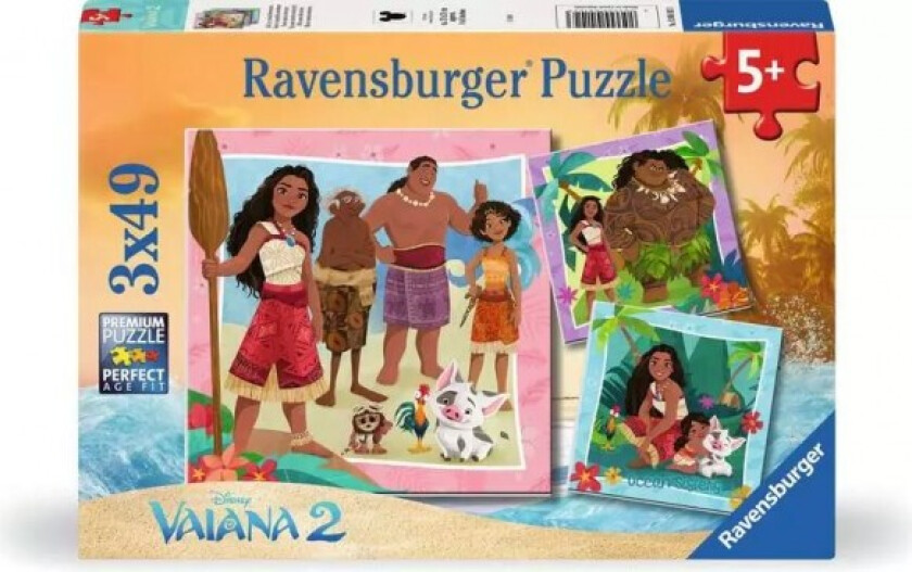 Puzzle 3X49pcs Vaiana 2
