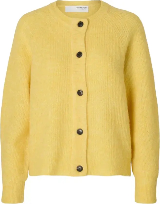 Dame, Strikkevarer, Gul, XL