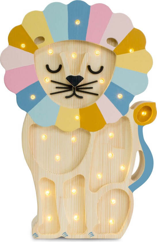 Lampe Løve, Retro Rainbow - Nattlamper - Tre