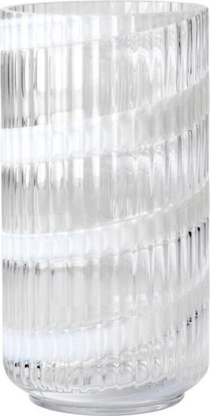 Vase munnblåst glass 20,5 cm swirl white