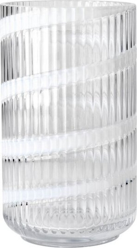 Vase munnblåst glass 25 cm swirl white