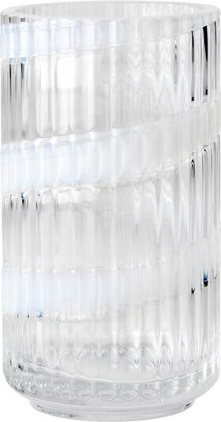 Vase munnblåst glass 15,5 cm swirl white