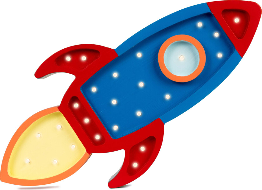 Lampe Romrakett, Navy/Rød - Nattlamper - Tre