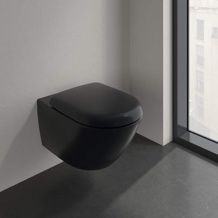 V&B ANTAO VEGGSKÅL M/ÅPEN SPYLEKANT PURE BLACK C+