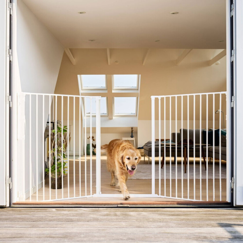 Rocky Utdragbar Hundegrind Hvit 90-221x104,5 cm