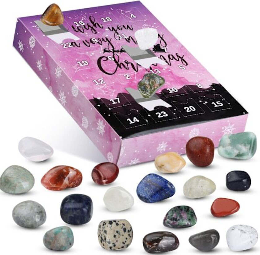 2023 Julekalender - 24 naturlige krystaller og agater