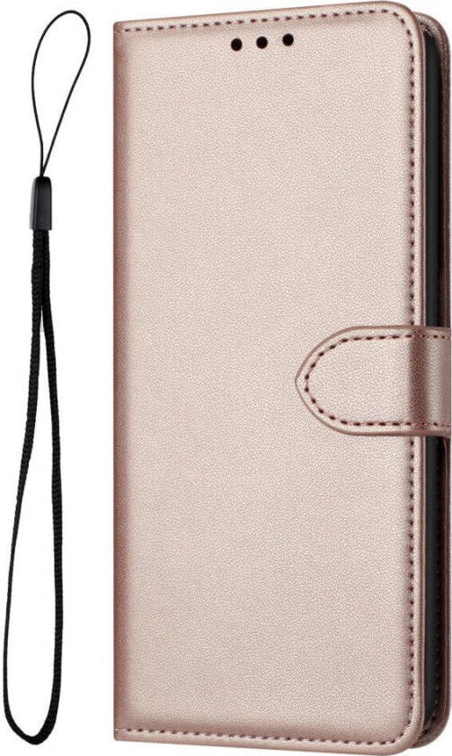 Samsung Galaxy S25 Ultra Kunst Skinn Flip Deksel med Avtakbar Stropp - Rose Gold